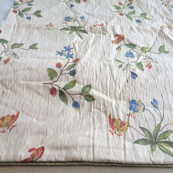 Pair 2 Custom Made Pillow Covers Textured Floral Embroidery Tan Reversable 16x22 - Picture 7 of 8